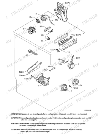 Взрыв-схема стиральной машины Electrolux EW1055F - Схема узла Electrical equipment 268